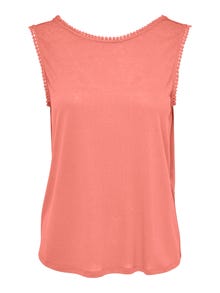 ONLY Top med Dyb Ryg -Coral Haze - 15261216
