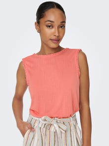 ONLY Top med Dyb Ryg -Coral Haze - 15261216