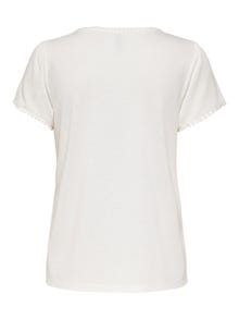 ONLY Detaljert T-skjorte -Cloud Dancer - 15261217