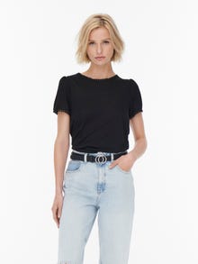 ONLY  o-neck top -Black - 15261217