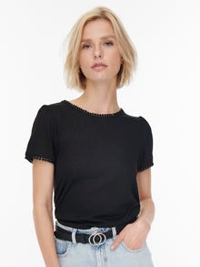 ONLY  o-neck top -Black - 15261217