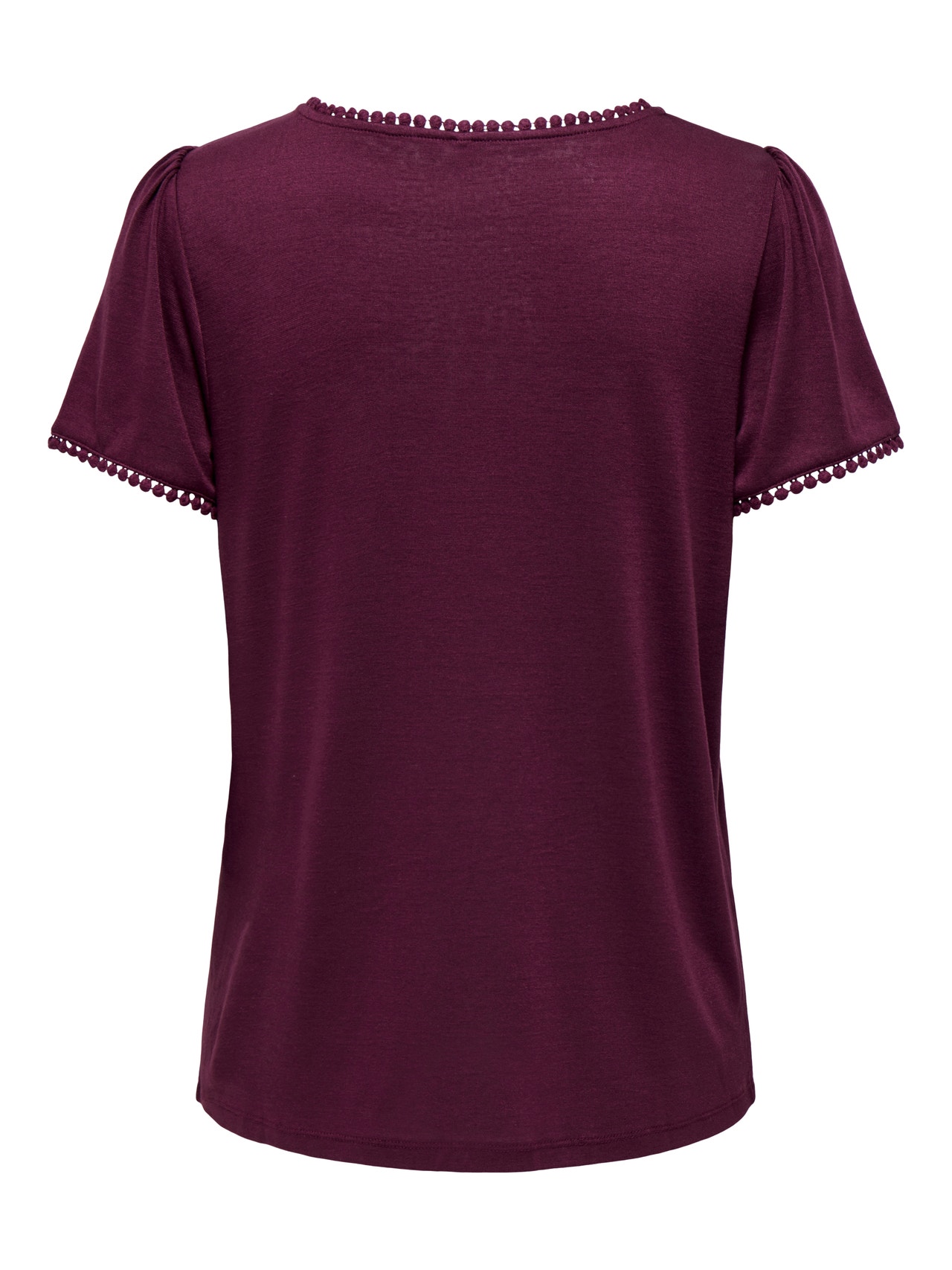 ONLY Regular Fit Round Neck Top -Winetasting - 15261217