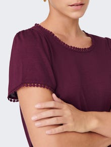 ONLY Regular Fit Round Neck Top -Winetasting - 15261217