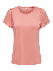 ONLY Detailreiches T-Shirt -Coral Haze - 15261217
