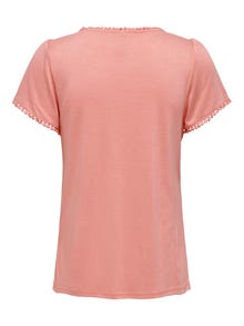 ONLY Detaljert T-skjorte -Coral Haze - 15261217