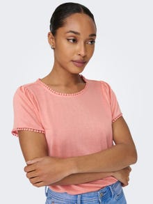 ONLY Regular Fit Round Neck Top -Coral Haze - 15261217