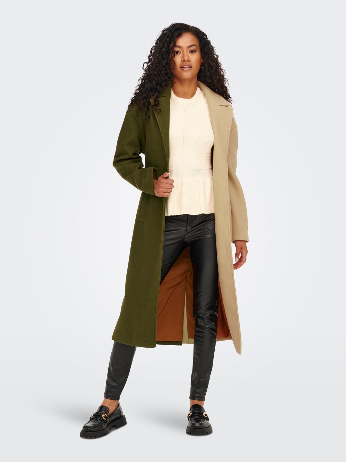 Colorblock trenchcoat | Light Brown | ONLY®