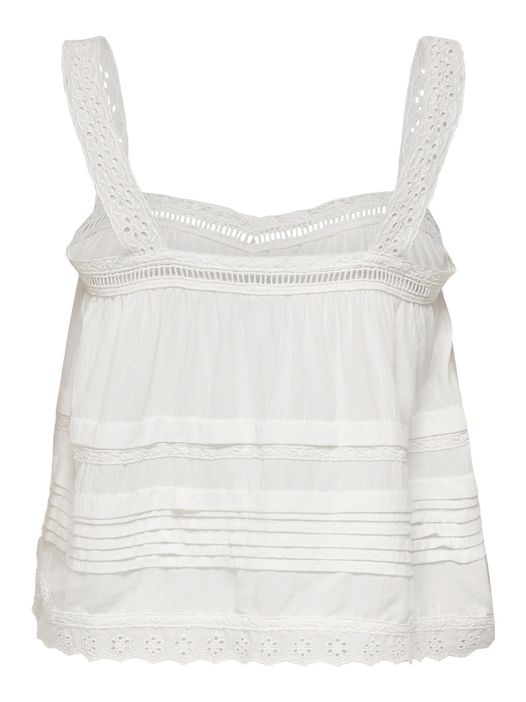 Broderie anglaise Sleeveless Top | White | ONLY®
