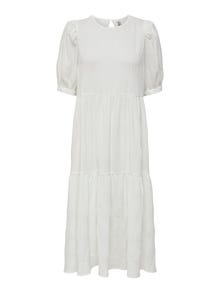 ONLY Regular Fit Square neck Short dress -White - 15261504