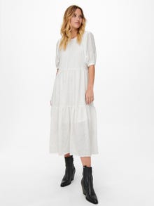 ONLY Regular Fit Square neck Short dress -White - 15261504