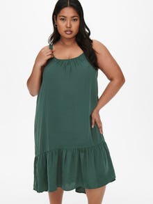 ONLY Curvy midi u-hals kjole -Balsam Green - 15261515