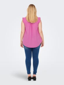 ONLY Curvy frill detail top -Super Pink - 15261520