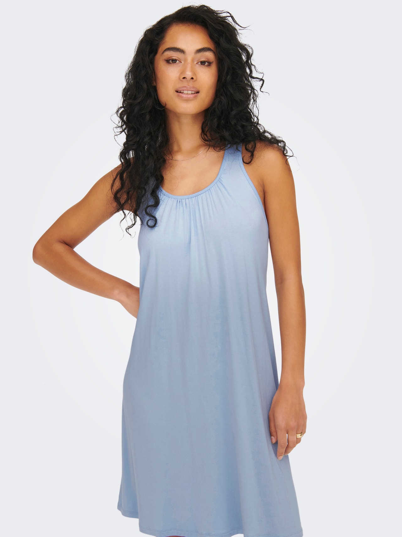 ONLY Regular fit V-Hals Lange jurk -Cashmere Blue - 15261602