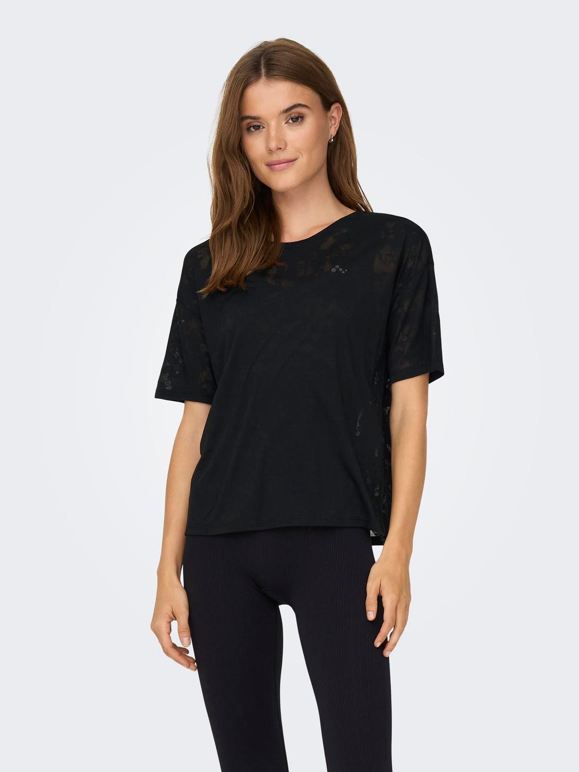 ONLY T-shirts Regular Fit Col rond Épaules tombantes -Black - 15261645