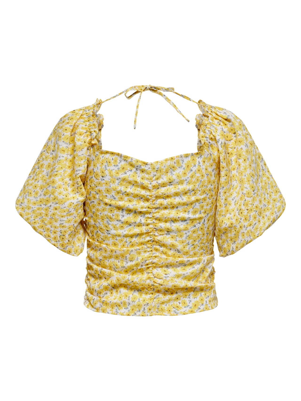 ONLY 2/4 sleeved ruching Top -Cream Gold - 15261693