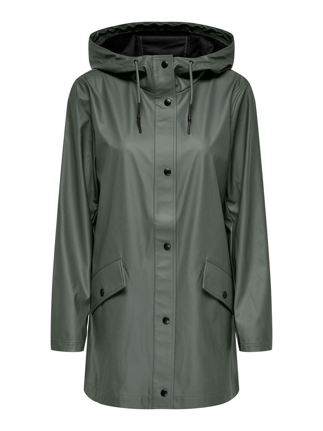 ONLY Solid Colored Rain jacket -Agave Green - 15261734