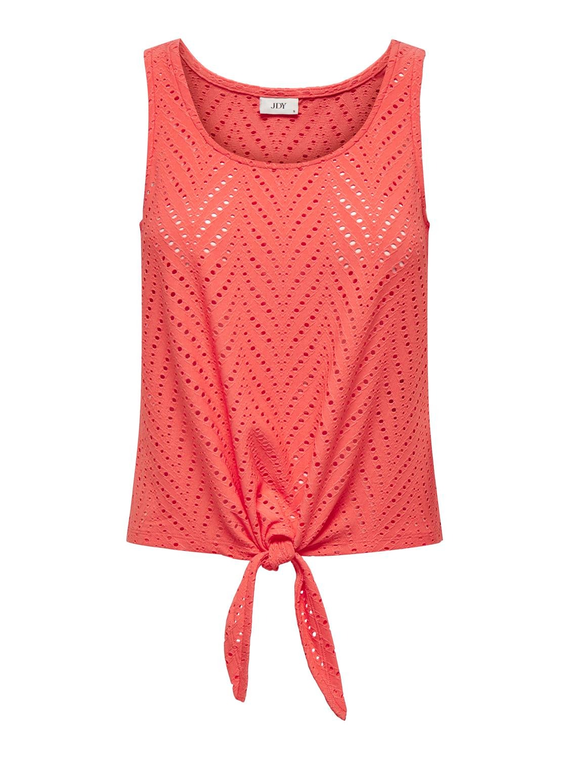 ONLY Knot Sleeveless Top -Living Coral - 15261741