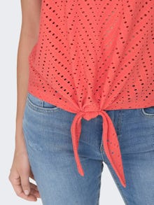 ONLY Knot Sleeveless Top -Living Coral - 15261741