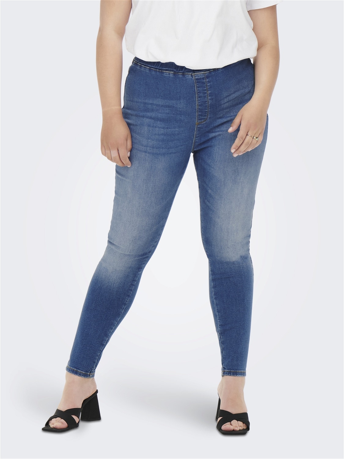 ONLY Jegging Fit High waist Curve Jeans -Light Blue Denim - 15261750