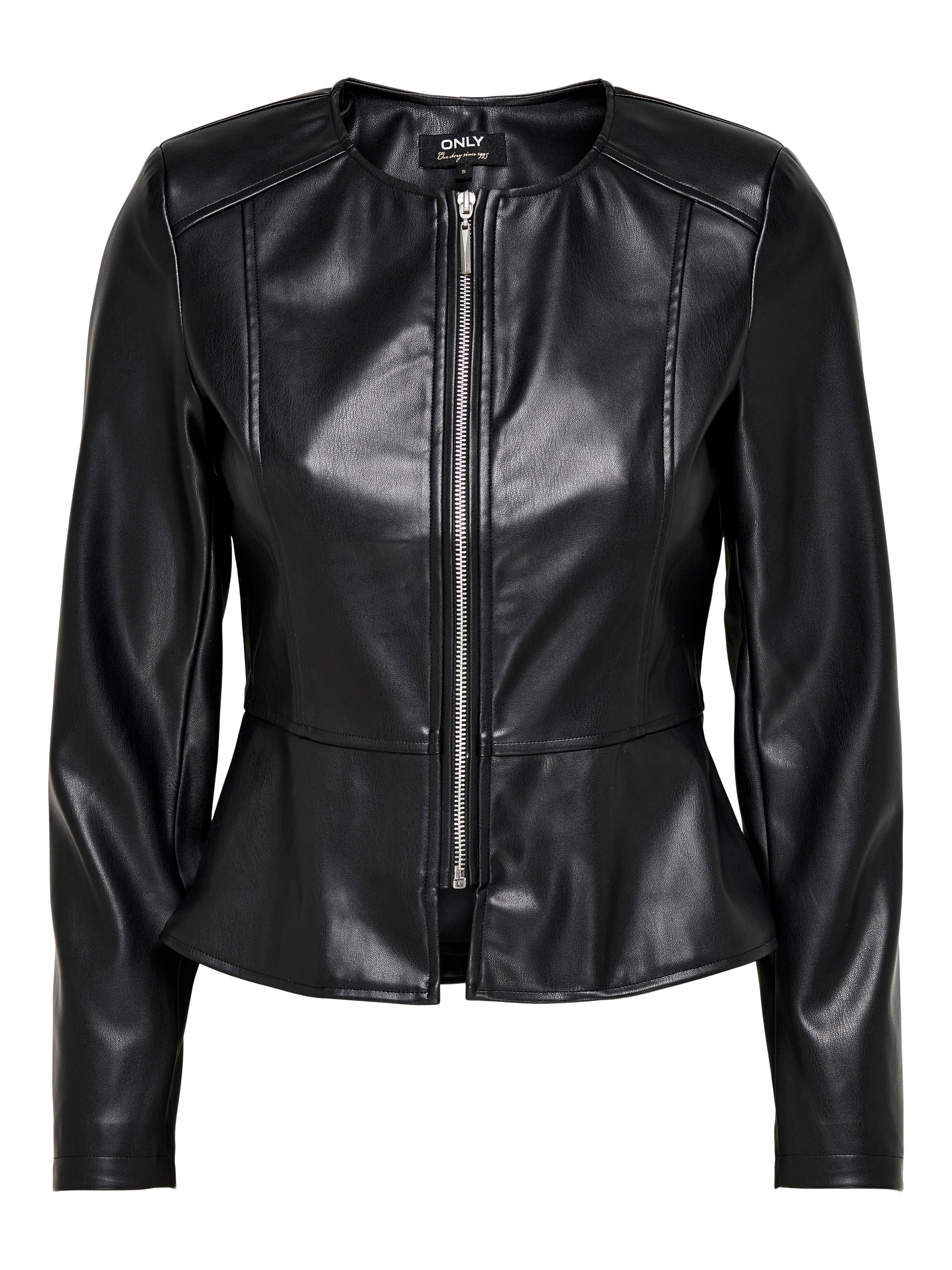 short black biker jacket