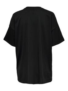 ONLY Oversize Fit Round Neck Dropped shoulders Top -Black - 15261790