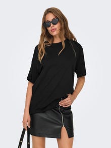 ONLY Oversized fit O-hals Verlaagde schoudernaden Top -Black - 15261790