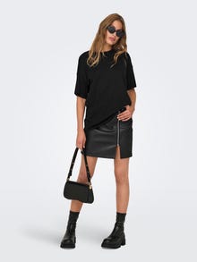 ONLY Oversized fit O-hals Verlaagde schoudernaden Top -Black - 15261790