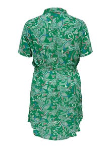 ONLY Normal geschnitten Hemdkragen Kurzes Kleid -Pepper Green - 15261844