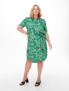 ONLY Normal geschnitten Hemdkragen Kurzes Kleid -Pepper Green - 15261844