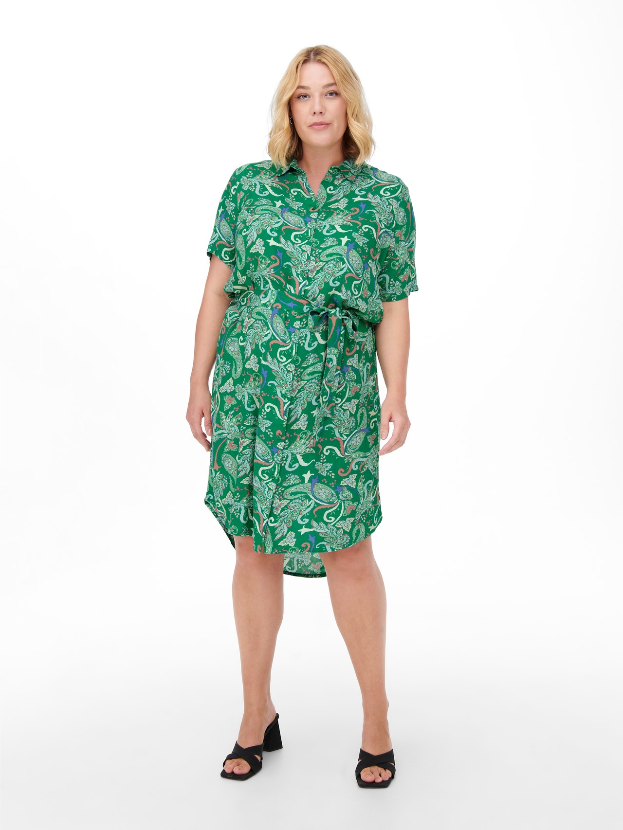 ONLY Curvy short dress -Pepper Green - 15261844