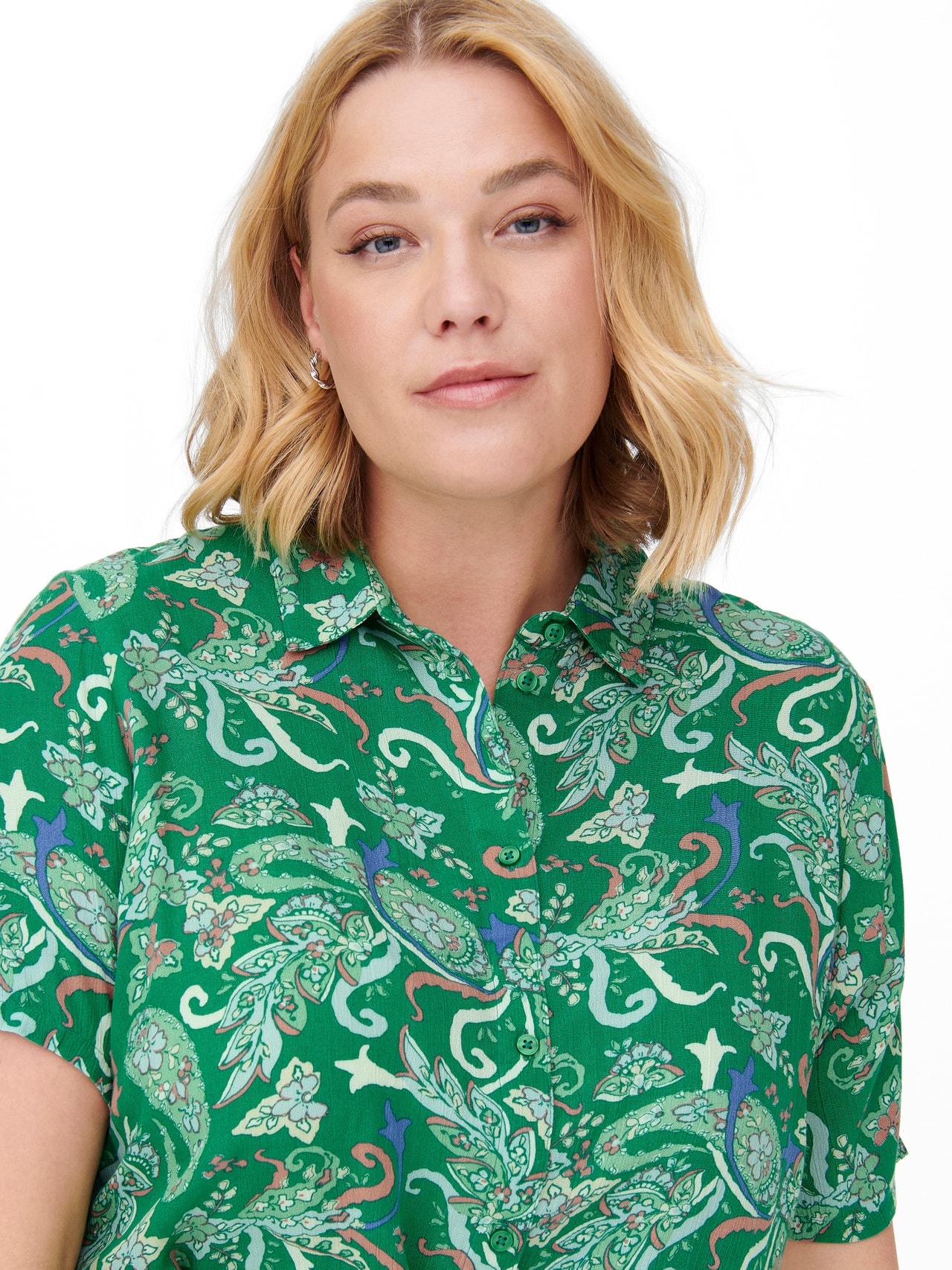ONLY Vestido corto Corte regular Cuello de camisa -Pepper Green - 15261844