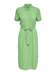ONLY Knielanges Kleid mit kurzen Ärmeln -Absinthe Green - 15261870