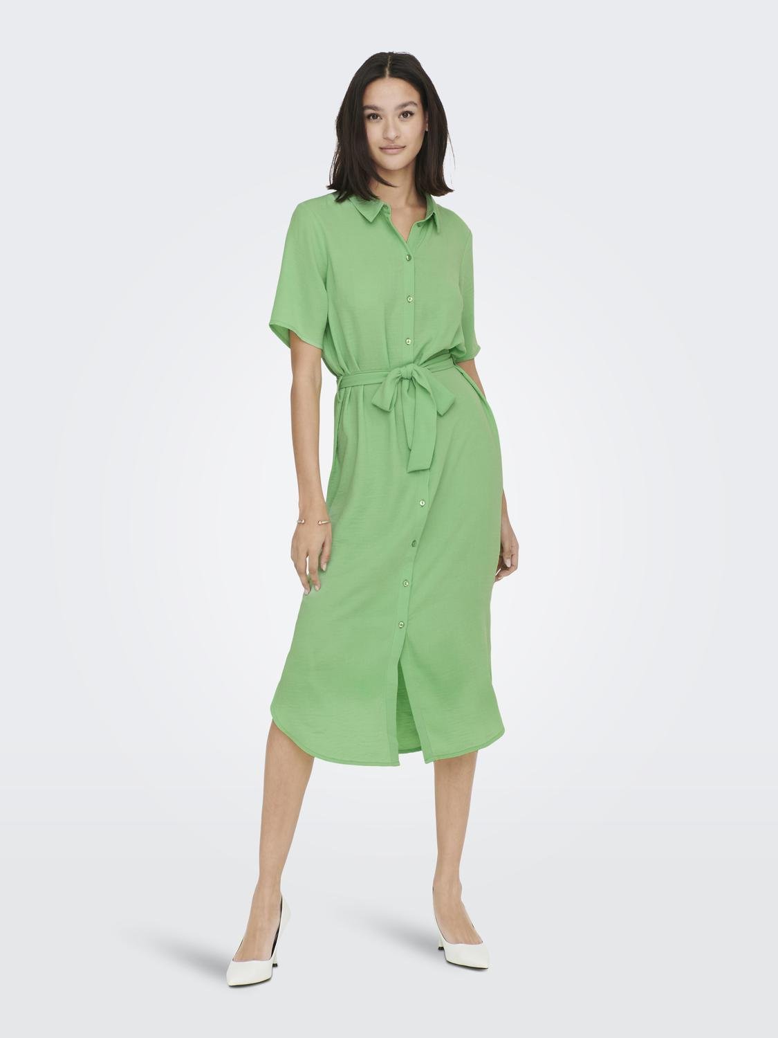 ONLY Over leggen Kortermet kjole -Absinthe Green - 15261870