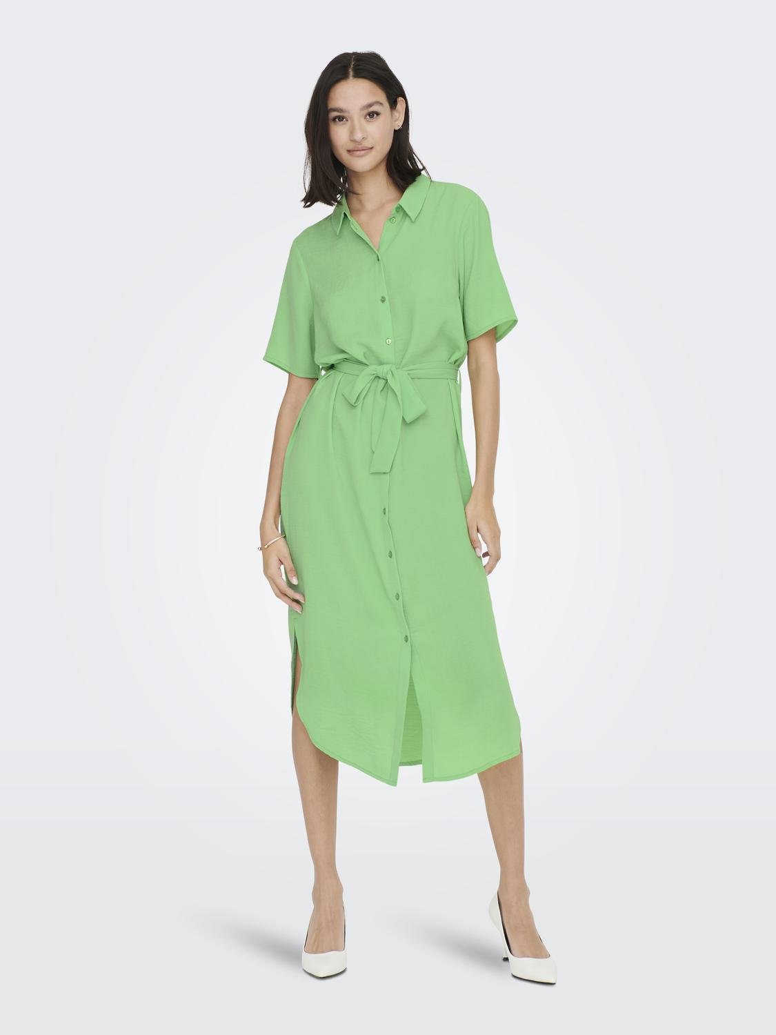 ONLY Kortærmet midi kjole -Absinthe Green - 15261870