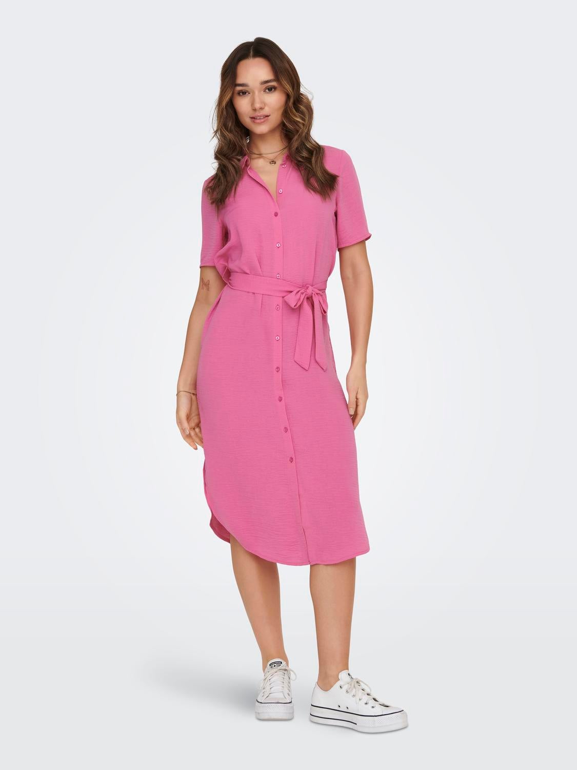 Midi shirt dress outlet with pockets