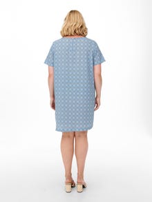 ONLY Curvy kurzärmeliges Tunika Kleid -Faded Denim - 15261877