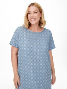 ONLY Curvy short sleeved tunic Dress -Faded Denim - 15261877