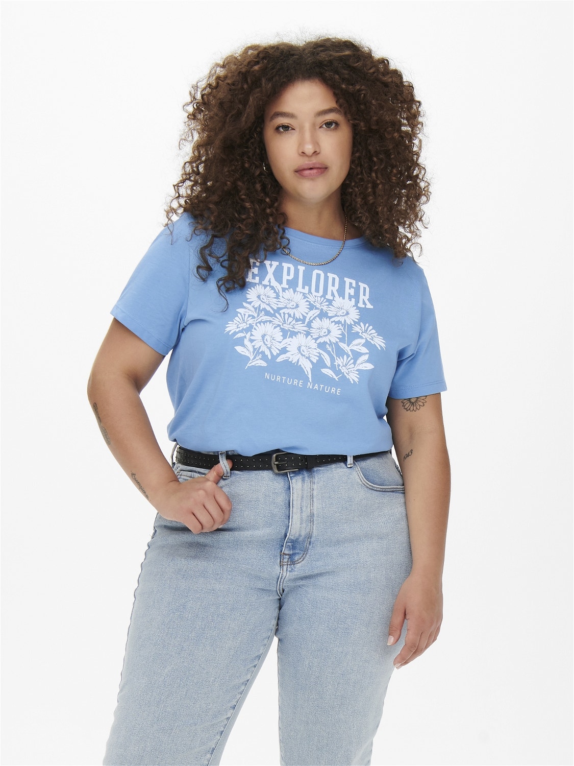 ONLY Curvy printet t-shirt -All Aboard - 15261911