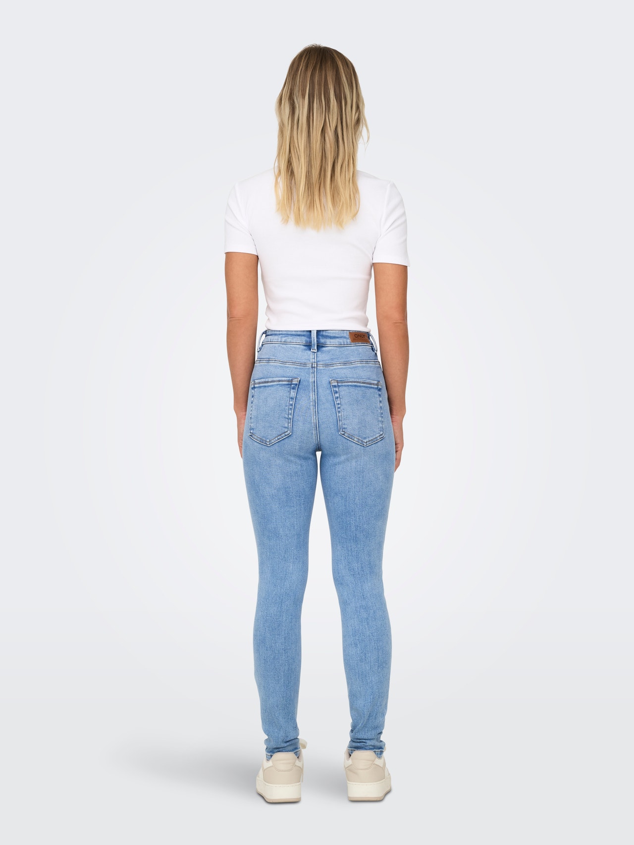 ONLY Jeans Skinny Fit Vita alta -Light Blue Denim - 15261949