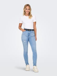 ONLY Jeans Skinny Fit Vita alta -Light Blue Denim - 15261949