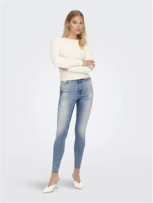 ONLY Skinny Fit Høy midje Jeans -Light Blue Denim - 15261949