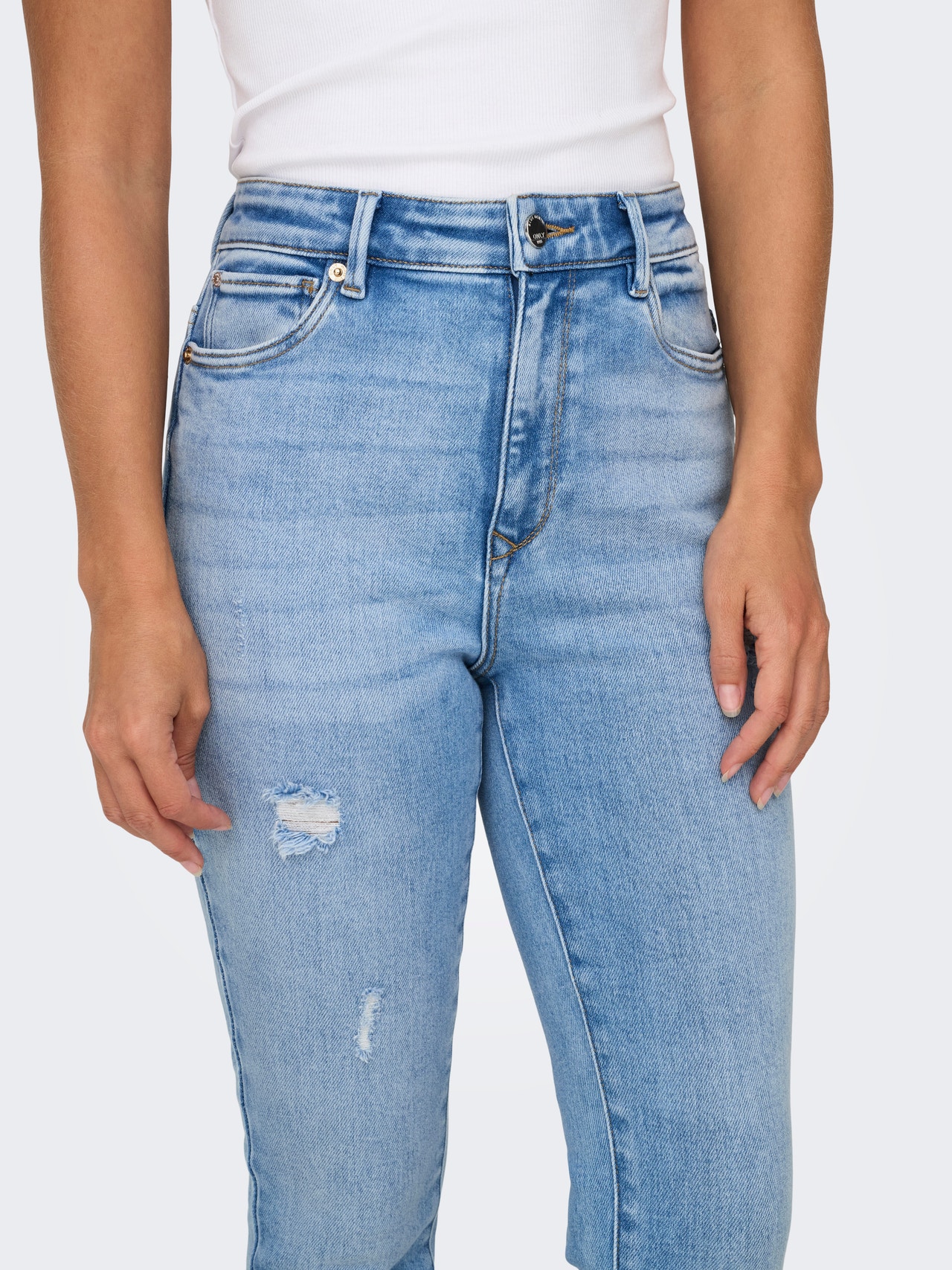 ONLY Jeans Skinny Fit Taille haute -Light Blue Denim - 15261949