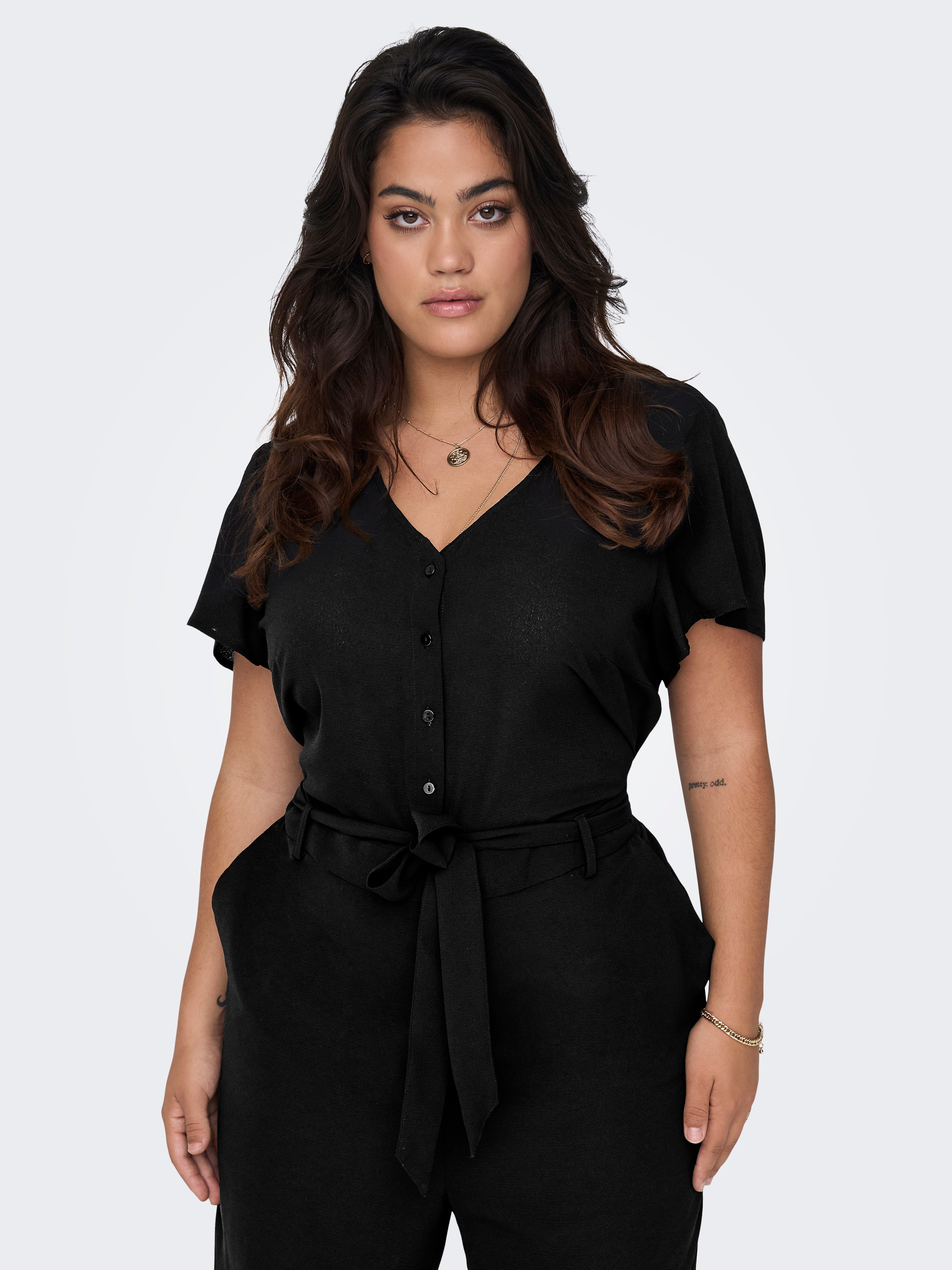 black curvy jumpsuit