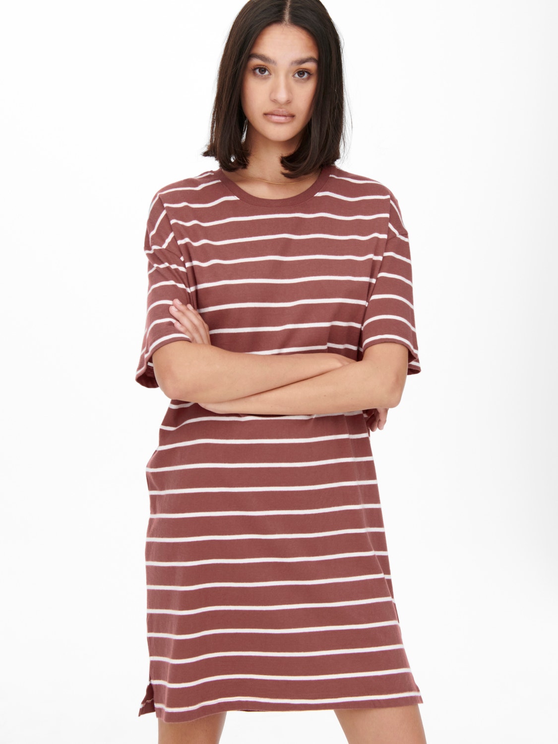 ONLY Oversized t-shirt Kortærmet kjole -Apple Butter - 15262173
