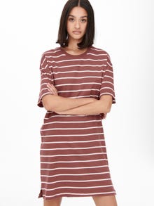 ONLY Oversize T-Shirt Kleid mit kurzen Ärmeln -Apple Butter - 15262173