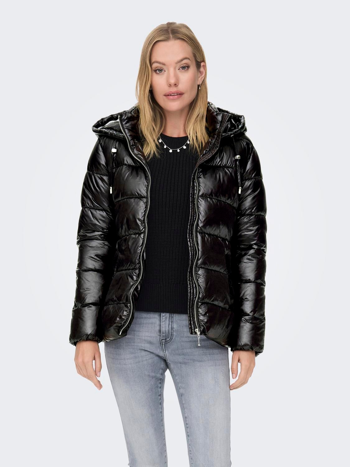 black belted quilted jacket