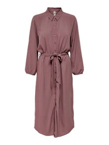 ONLY Robe longue Regular Fit Col chemise -Rose Brown - 15262288