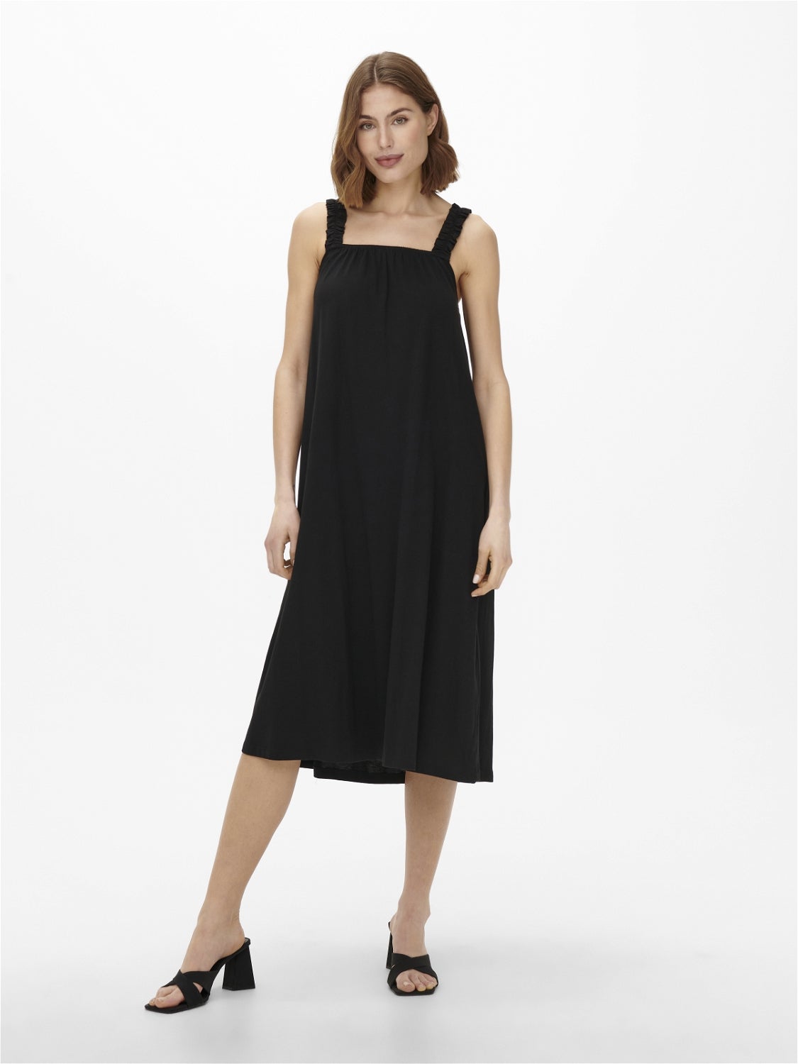 Vestido negro tirantes online midi