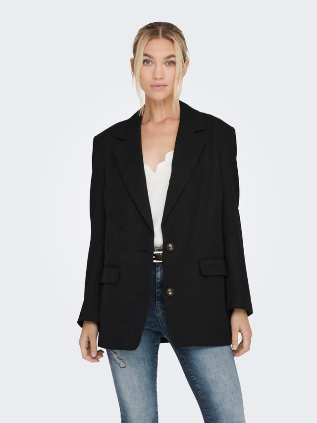 ONLY Oversize Fit Reverse Buttoned cuffs Blazer - 15262352