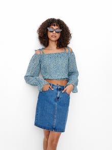 ONLY Cropped Fit Langarm- Oberteil -Gray Mist - 15262387